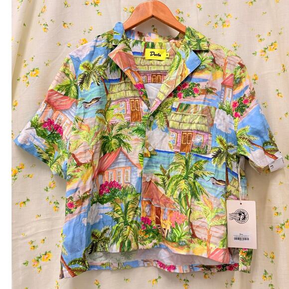 Duvin NEW Vacation Daze Buttonup Tencel Small Spring Summer Bahams Hawaii - Picture 1 of 4